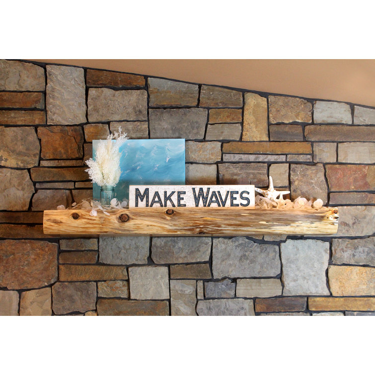 North Shore Log Company Cedar Fireplace Shelf Mantel in , Without